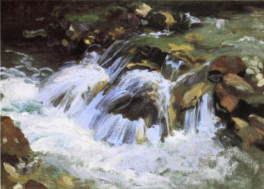 (image for) Handmade oil painting Copy paintings of famous artists John Singer Sargenti's art A Mountain Stream T - Click Image to Close